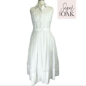 RACHEL Rachel Roy White Striped Shimmer Dress Sz 2